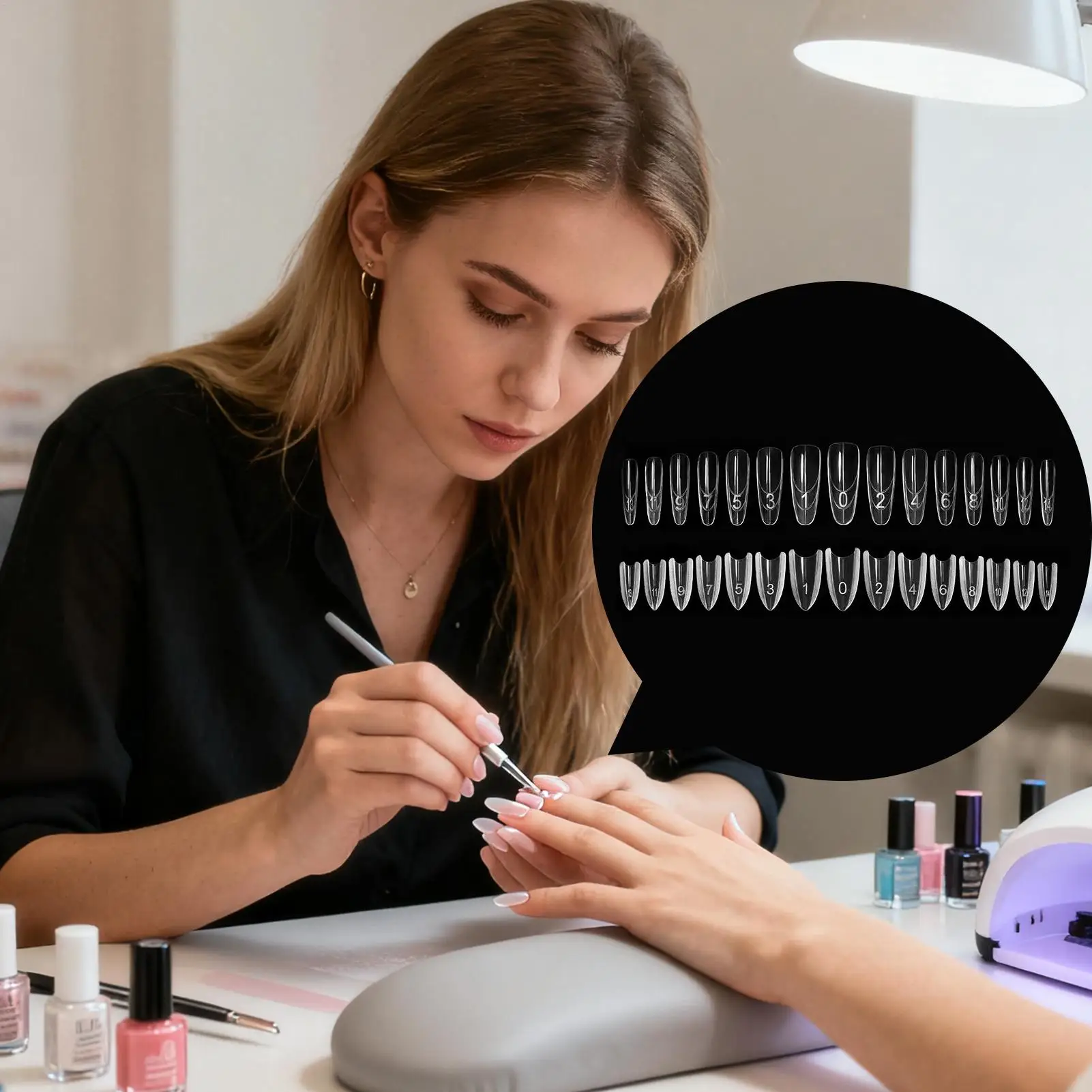 أشكال الأظافر للتمديد 240 قطعة شفافة مانيكير صياغة هلام وصلات لإطالة الأظافر أشكال ABS مسمار أعلى أشكال للمبتدئين #3