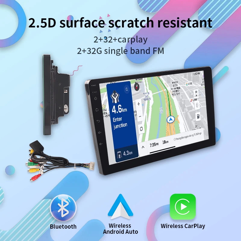 

Car Radio QLED 7/9/10 Inch Wireless GPS Multimedia Video Player Android 12/13 Universal Car Rearview Camera Wireless Autoradio