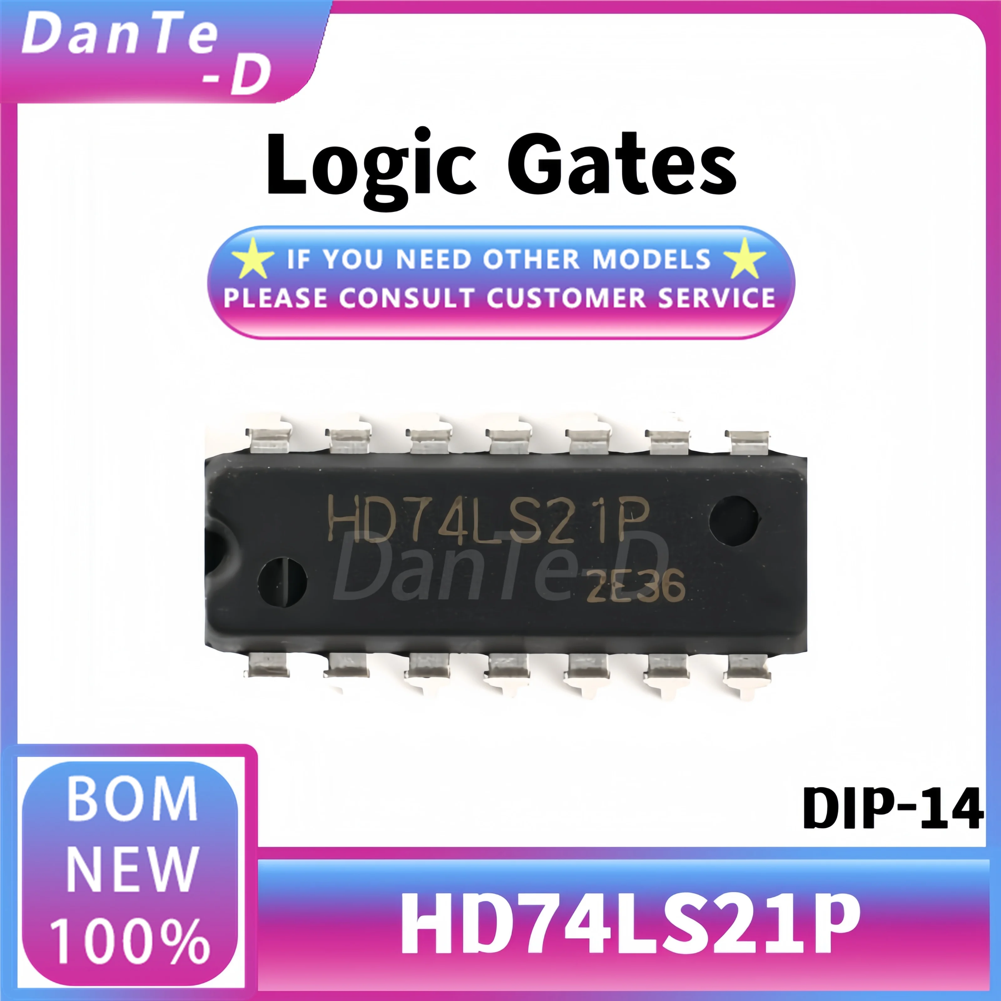 HD74LS21P package DIP-14 4-input dual AND gate logic IC original authentic