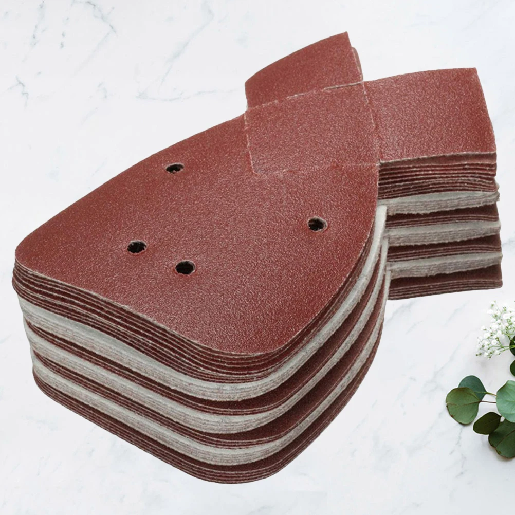 

60pcs Rabbit Ear Grit Sandpaper 4 Hole Sanding Discs Dry Flocking Aluminum Oxide Abrasive For Stone Polishing Pads