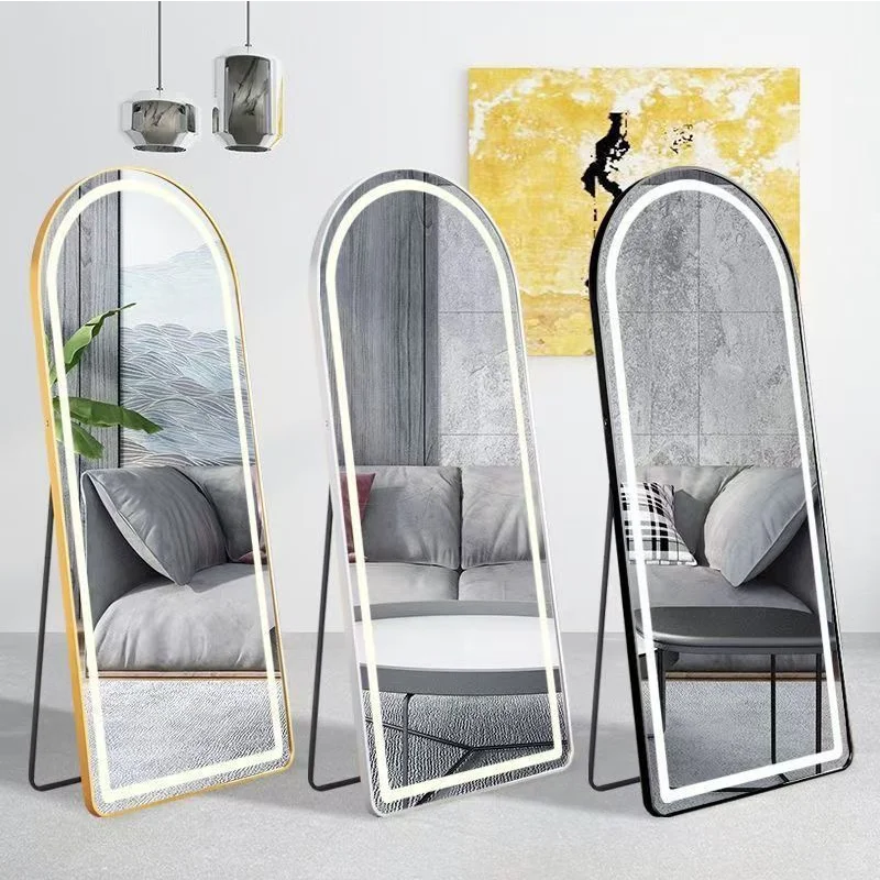 

Arched full length high definition Stand or lean against the wall Large floor mirror with stand Bedroom Arched mirror