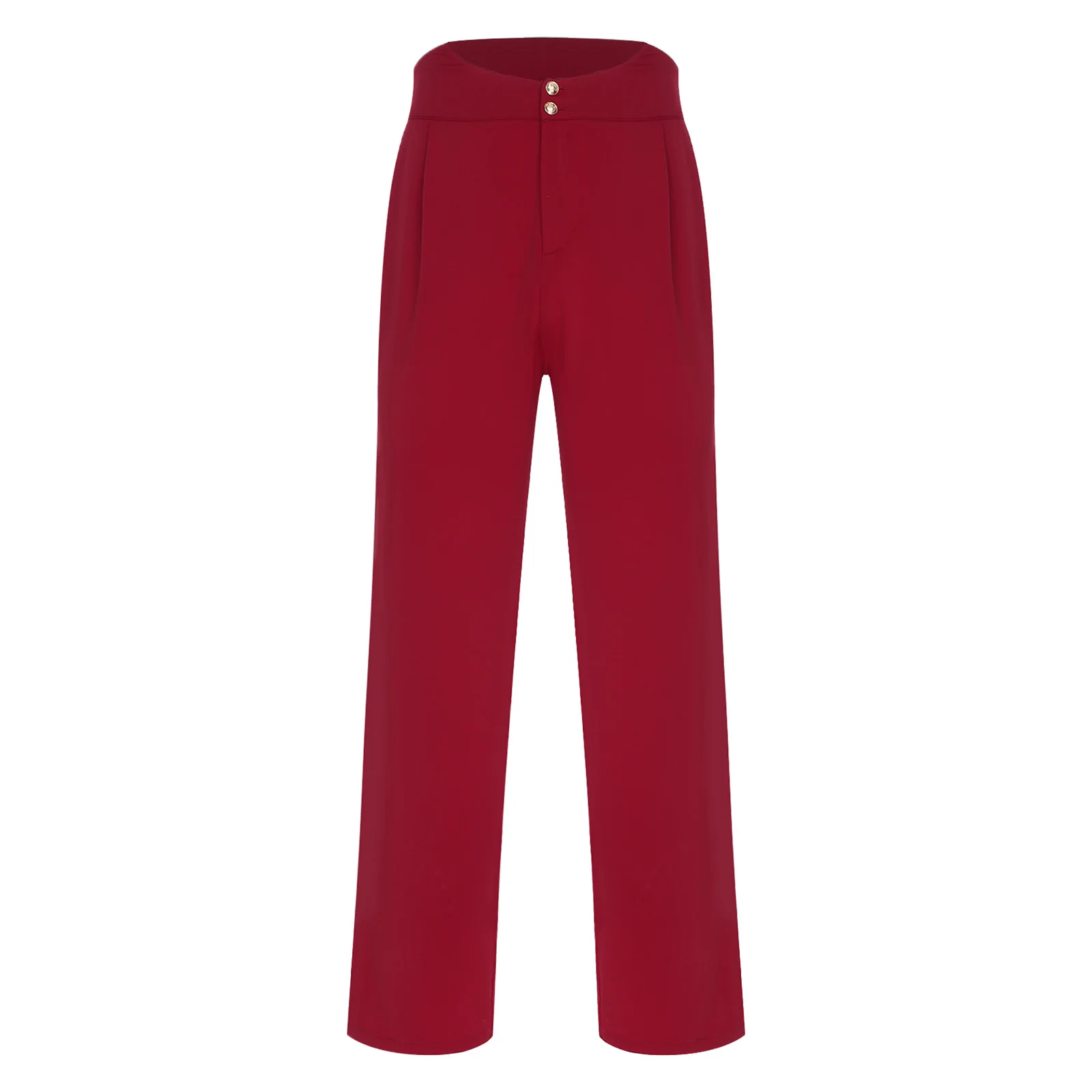 

Men Latin Ballet Dance Long Pants Back Elastic Band Side Pockets Loose Straight Trousers Dancewear for Rumba Tango Modern Dance