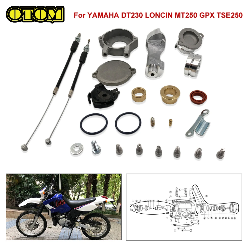 For YAMAHA DT230 LONCIN MT250 Motorcycle Control Valve Part Switch Cover Exhaust Cable Seal Bushing Sleeve GPX TSE250R HENGJIAN
