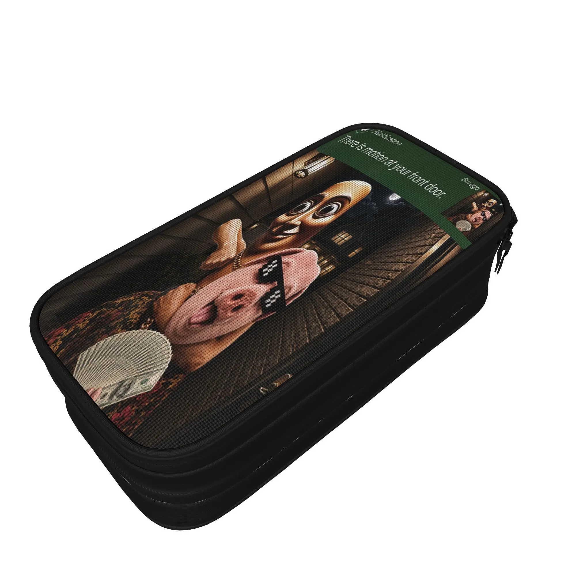 There is Motion at Your Front Door Tung Sahur John Pork Pencil Case  Zipper Pencil Pouch Kids Cute Large School Pencil Cases