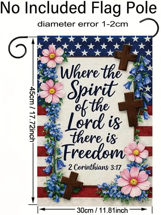 Christian Patriotic Garden Flag Bible Verse Cross Outdoor Garden Flag Double Sided Durable Polyester Weather Resistant Fade  jaa