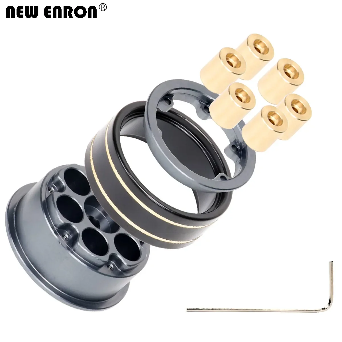 كتلة نحاسية قابلة للتعديل الوزن Beadlock 1.0 بوصة حافة عجلة لـ RC 1/18 1/24 RC محوري SCX24 TRAXXAS TRX4M FMS FCX24