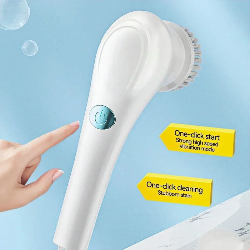 5 in 1 Multi-function Kitchen Home Bathroom Cleaning Tool Automatic Cordless Electric Cleaning Brush Rechargeable Brush