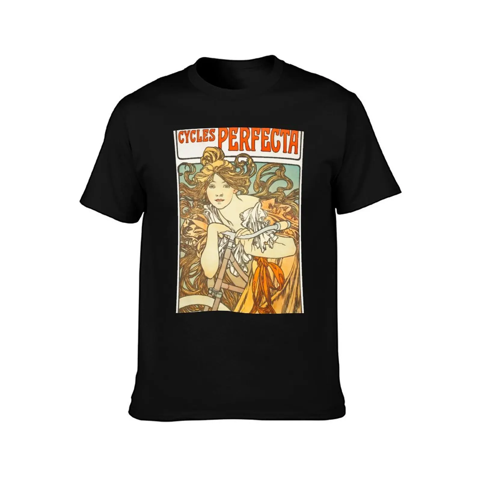 Cycles Perfecta by Alphonse Mucha, 1902 T-Shirt Tough Fabric Work Tee