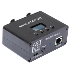 Interfaccia Controller di illuminazione Ethernet Artnet DMX 512, 2 Universe Metal + Plastic