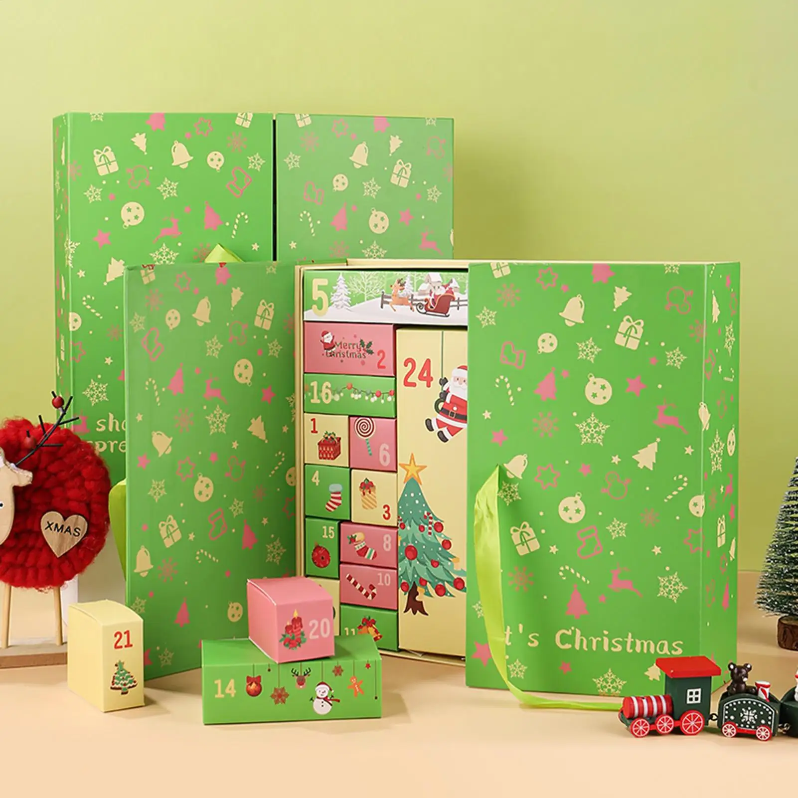 Empty Advent Calendar Christmas gift candy Empty Boxes 24 Days Countdown To Christmas Fillable Empty Cardboard Number Gift Box