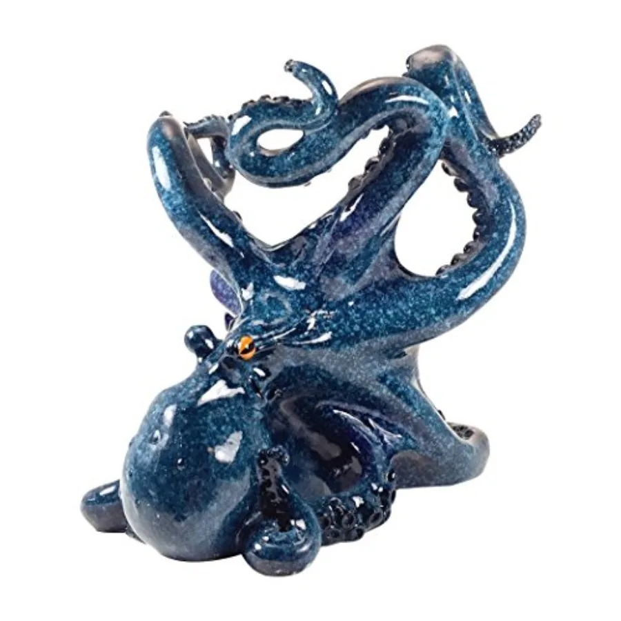 

Blue Octopus Wine Bottle Holder 7.5 Tall