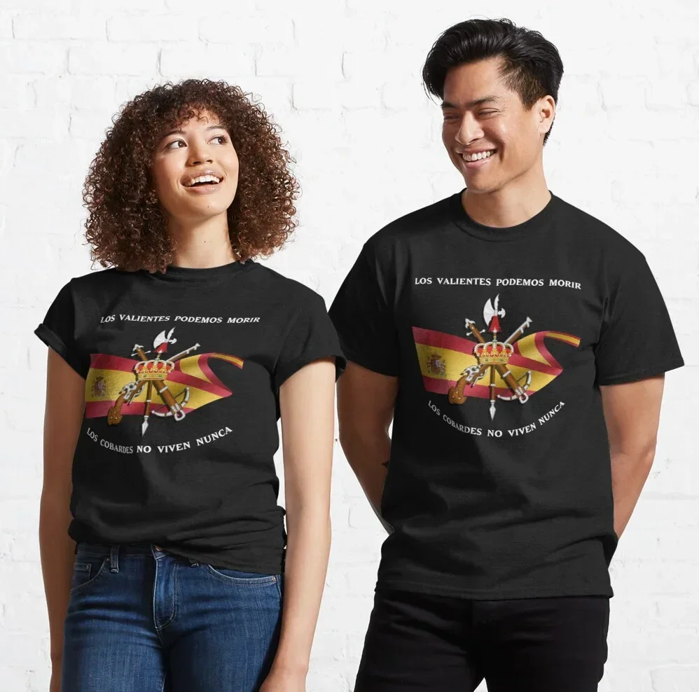 Legião Española. Bandeira da espanha legião espanhola emblema lema camiseta 100% algodão o-pescoço manga curta verão casual masculino camiseta
