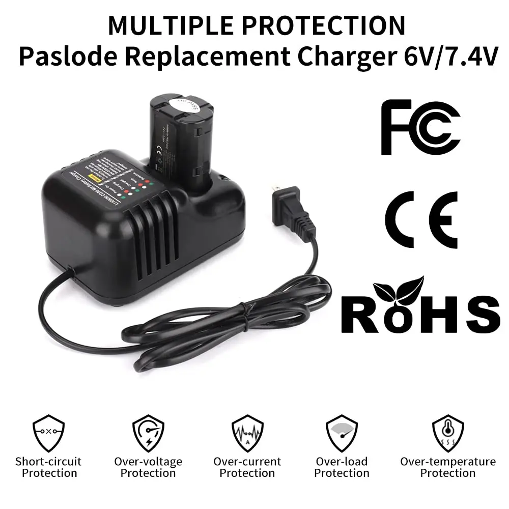 For Paslode Battery Charger All-round Heat Dissipation Intelligent Protection System Battery Chargers  2 in 1 Lithium-ion/NiCD
