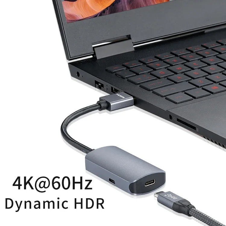 Adapter HDMI-męski do monitora USB-C żeńskiego z wejściem USB typu C 3.1 na wyjście kompatybilne z HDMI Adapter 4K@60Hz USB C