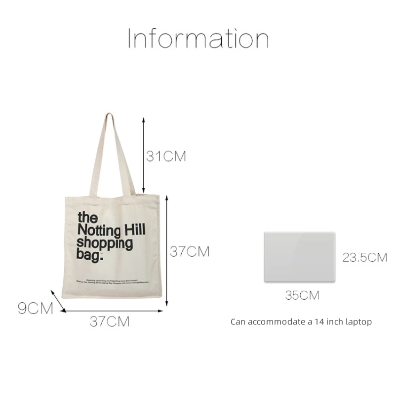 Women Canvas Shopping Bag Notting Hill Books Bag Female Cotton Cloth Shoulder Bag Eco Handbag Tote Reusable Grocery Shopper Bags