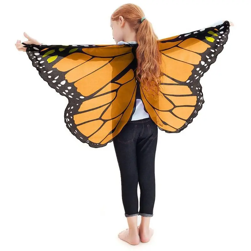 Kids Halloween Party for butterfly Wings Shawl Festival Costume Wear Dress Up