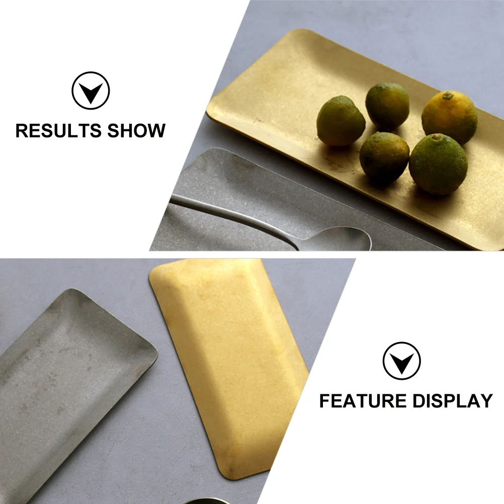 

Premium Metal Multifunctional Serving Tray Rectangular Food Storage Towel Dish Hotel Restaurant Coffee Shop Use