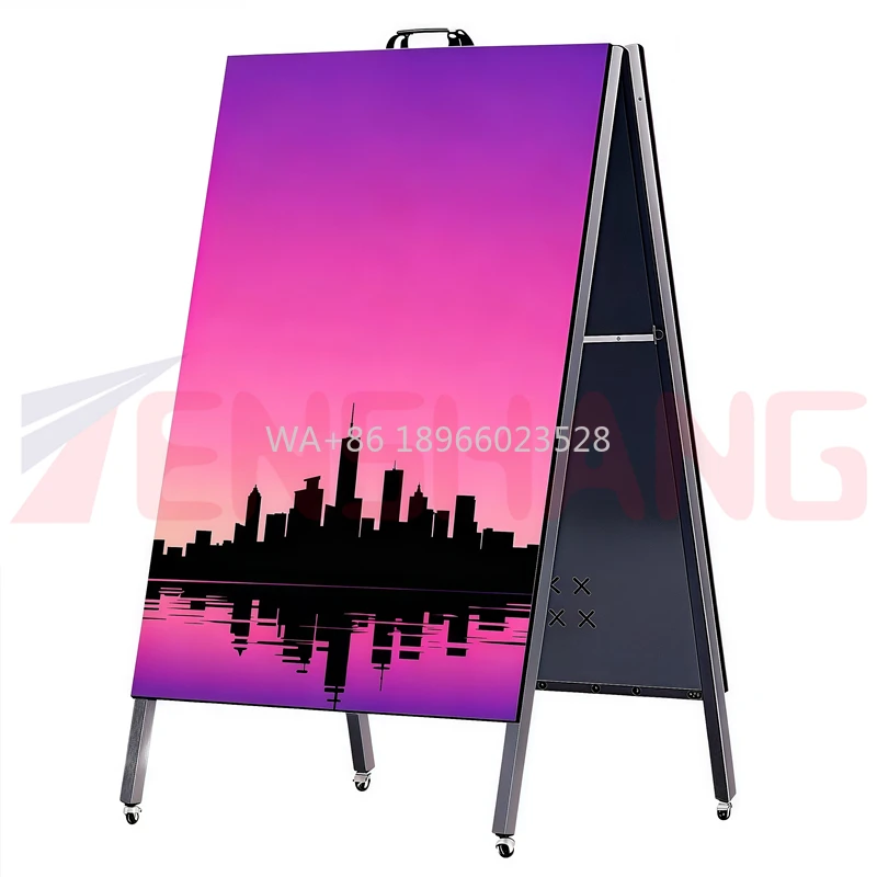 

Custom Digital Advertising LED Sign Board Video Display Screen Battery-Powered Indoor/Outdoor Moveable Standing Wheels Elevator
