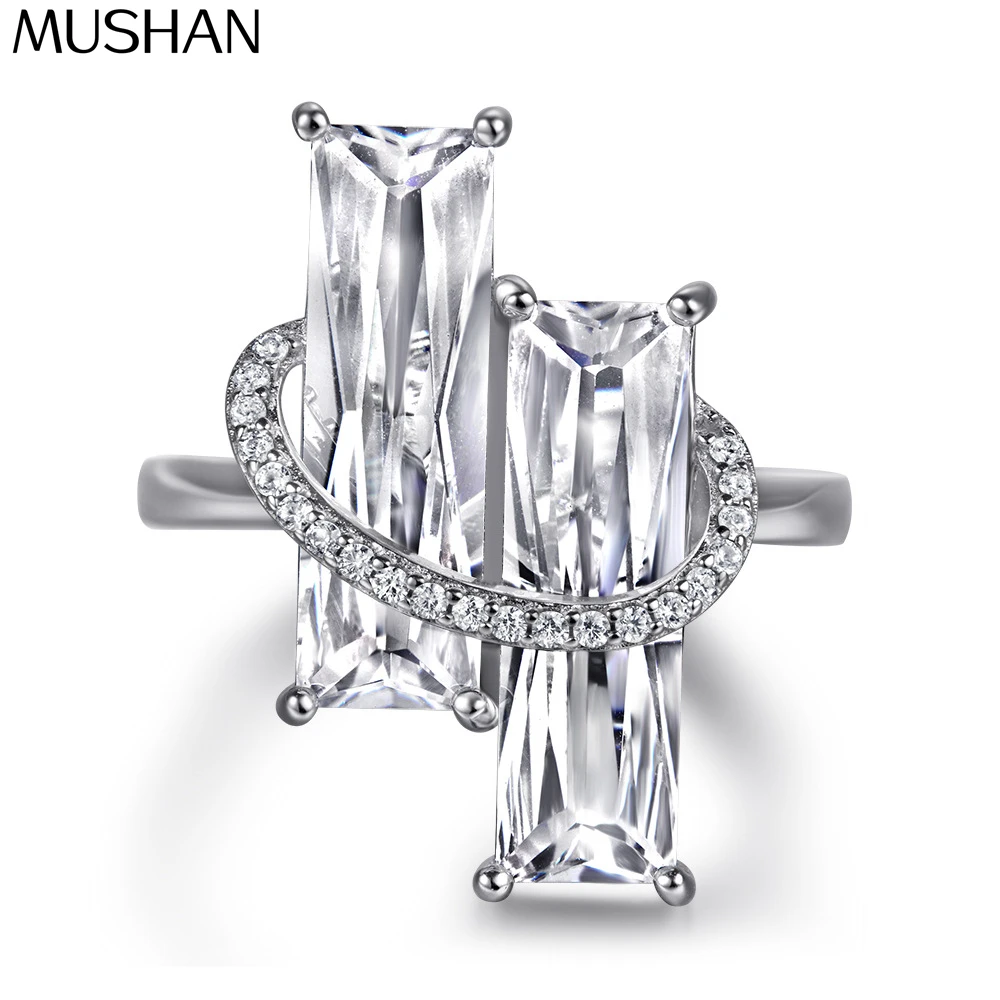 

MuShan Jewelry 925 Sterling Silver Ring Wedding Band High Carbon Diamond Valentine Gift Daughter Gift Women Rings Fine Jewelry