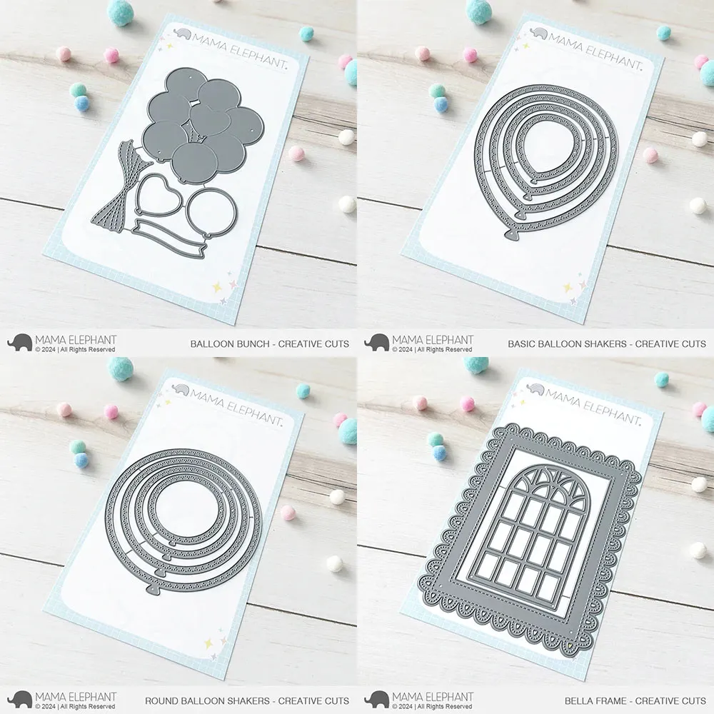 Balloon Shaker Card Die, Multi-Layer Round Balloon Bouquet & Lace Arch Frame Cutting Die for 3D Shaker Card Making
