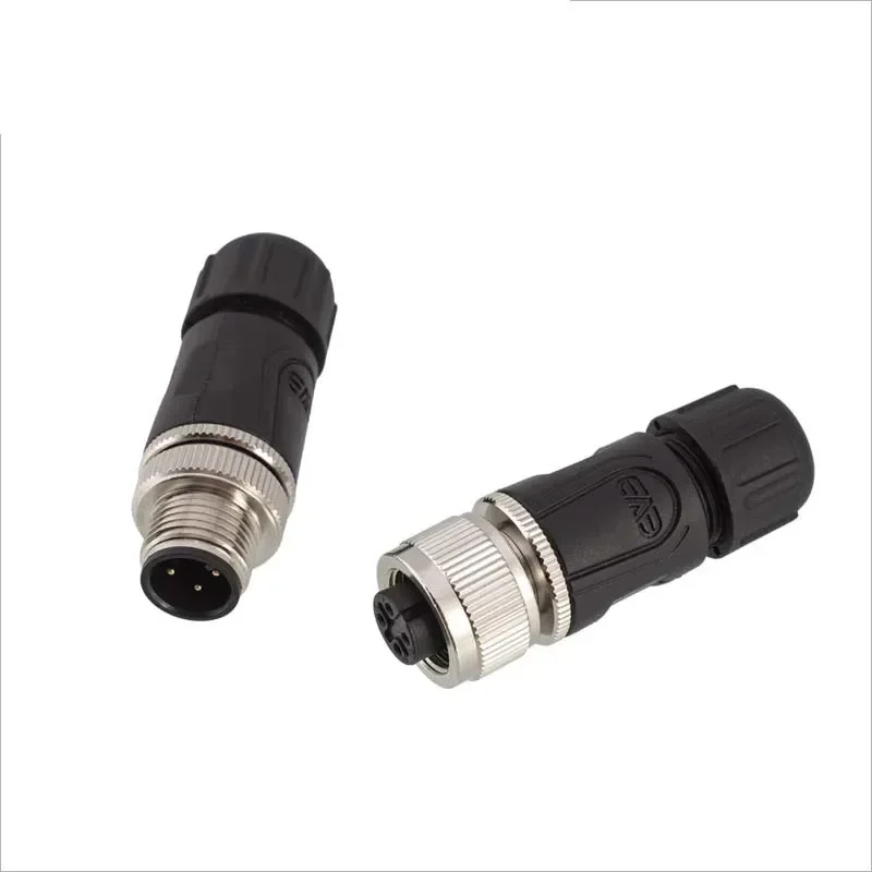 Waterproof M12 Circle Connector 2 3 4 5 6 8 12 17 Pin Assembly Welding Aviation Plug Industrial IP67 Male Female Cable Connector