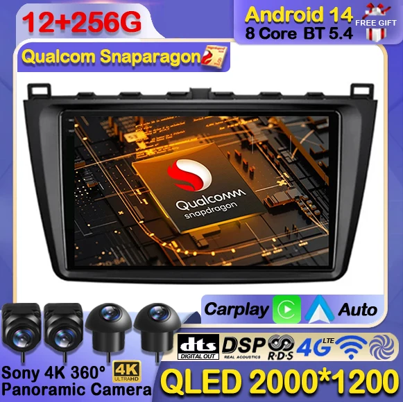 

Android 14 Carplay Auto For Mazda 6 II GH 2007 - 2012 Car Radio Multimedia Video Player Navigation Stereo GPS 2 Din DVD WIFI 4G