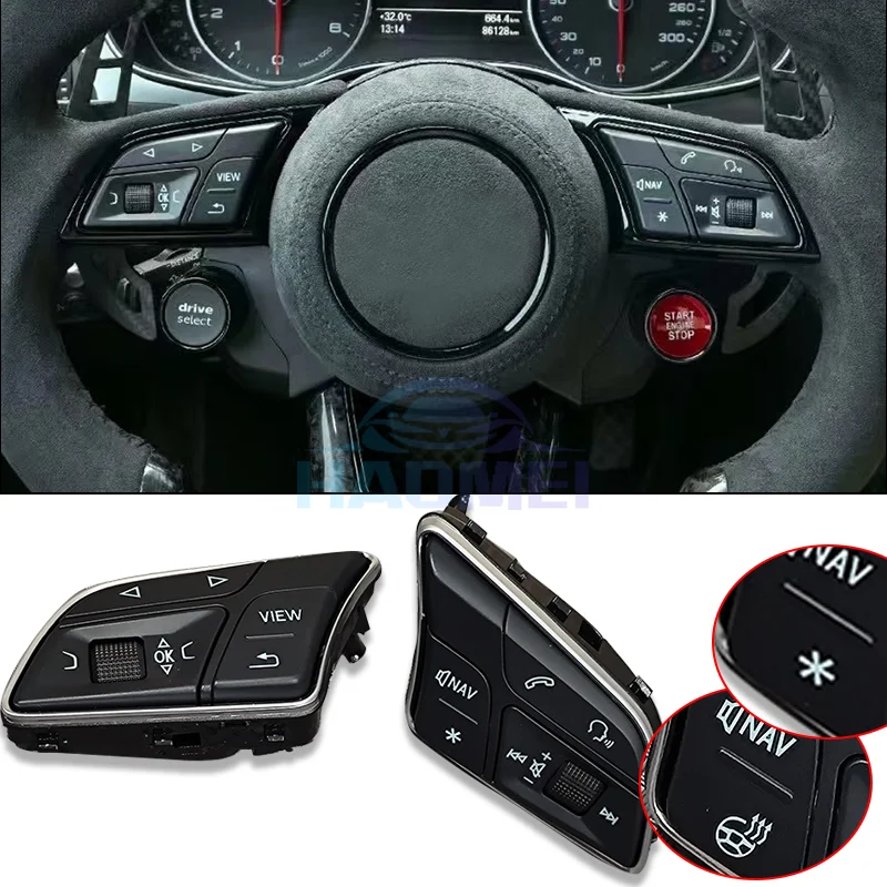 The Steering Wheel Buttons Are Suitable For Audi A4 B9 A3 8Y, 8wd951523, Car Accessories, Heated and Unheated