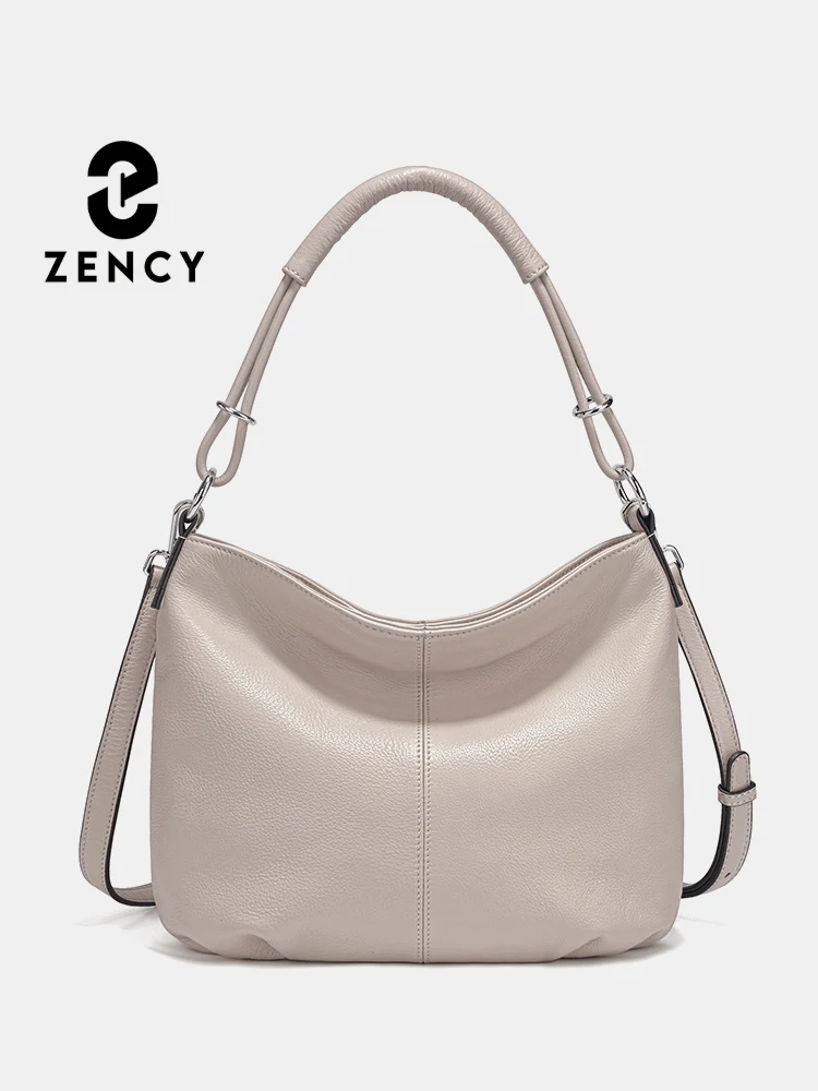Zency Women's Soft Cowhide Leather Shoulder Bag Fashion Leather Handbag Crossbody Bag Satchels For Commute Charming Hobos