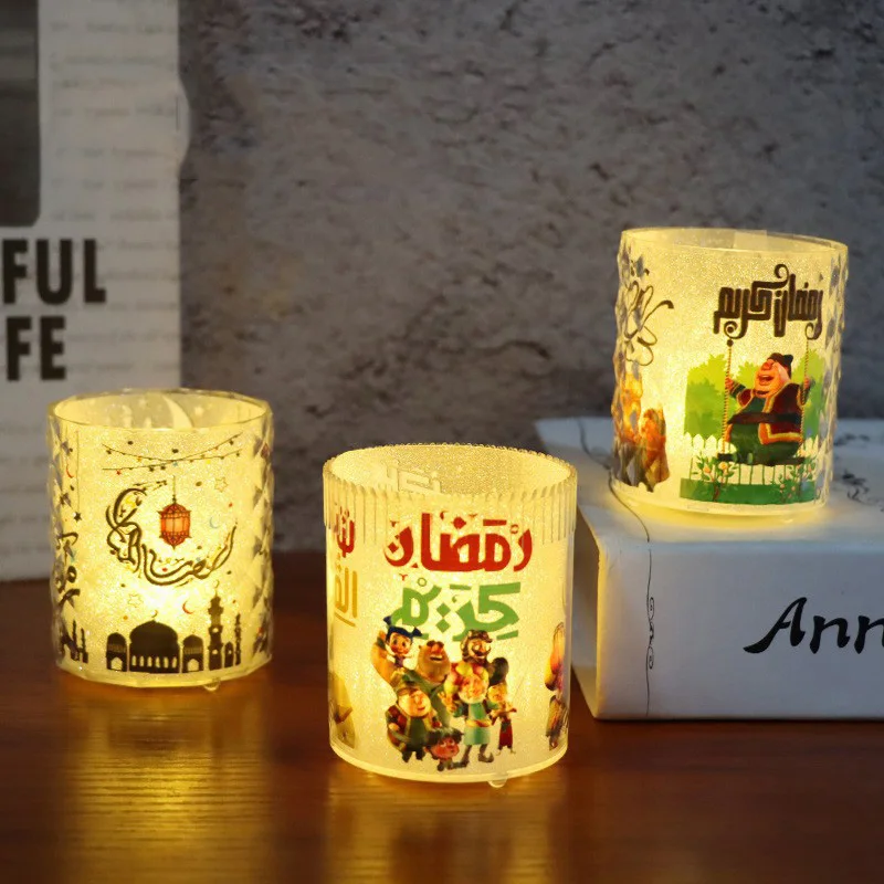 Eid Al-Fitr Ornaments Lantern LED Candles Light Eid Al Adha Gift Muslim Party Supplies Eid Mubark Party Small Gifts Night Lights