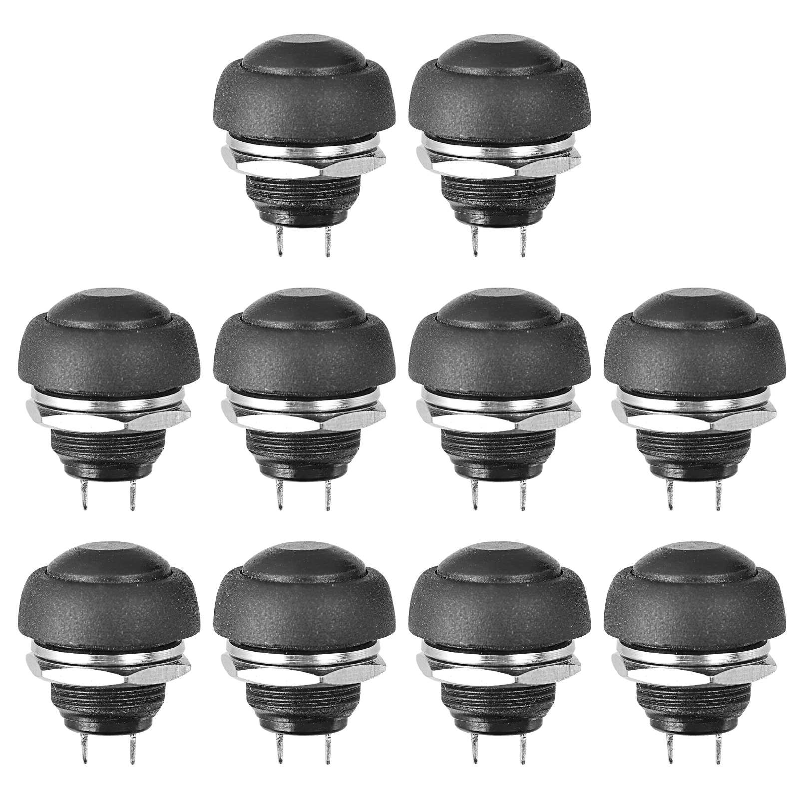 

10pcs Waterproof Push Button Switch Durable Mini ON/OFF Round Rocker 2 Pin Car Truck Boat Electronic Equipment