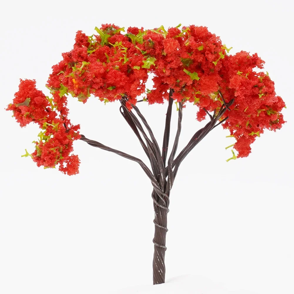 Create an Artistic Display with 10X Red Flowers Model Trees, 4cm Height, Exceptional Quality by Forest Process