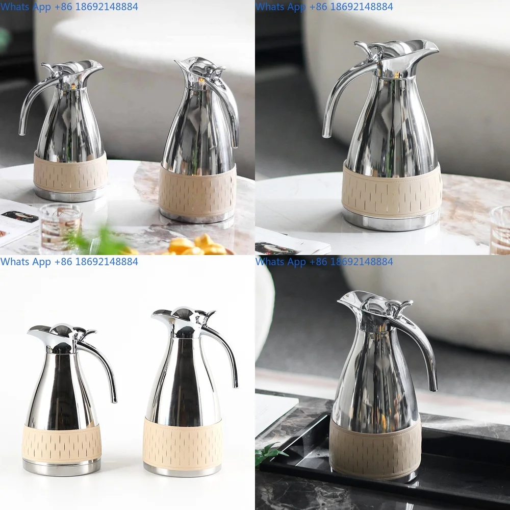 

Nordic Luxury Home Decor Metal Woven Leather Kettle for Hotel Kitchen Dining Table