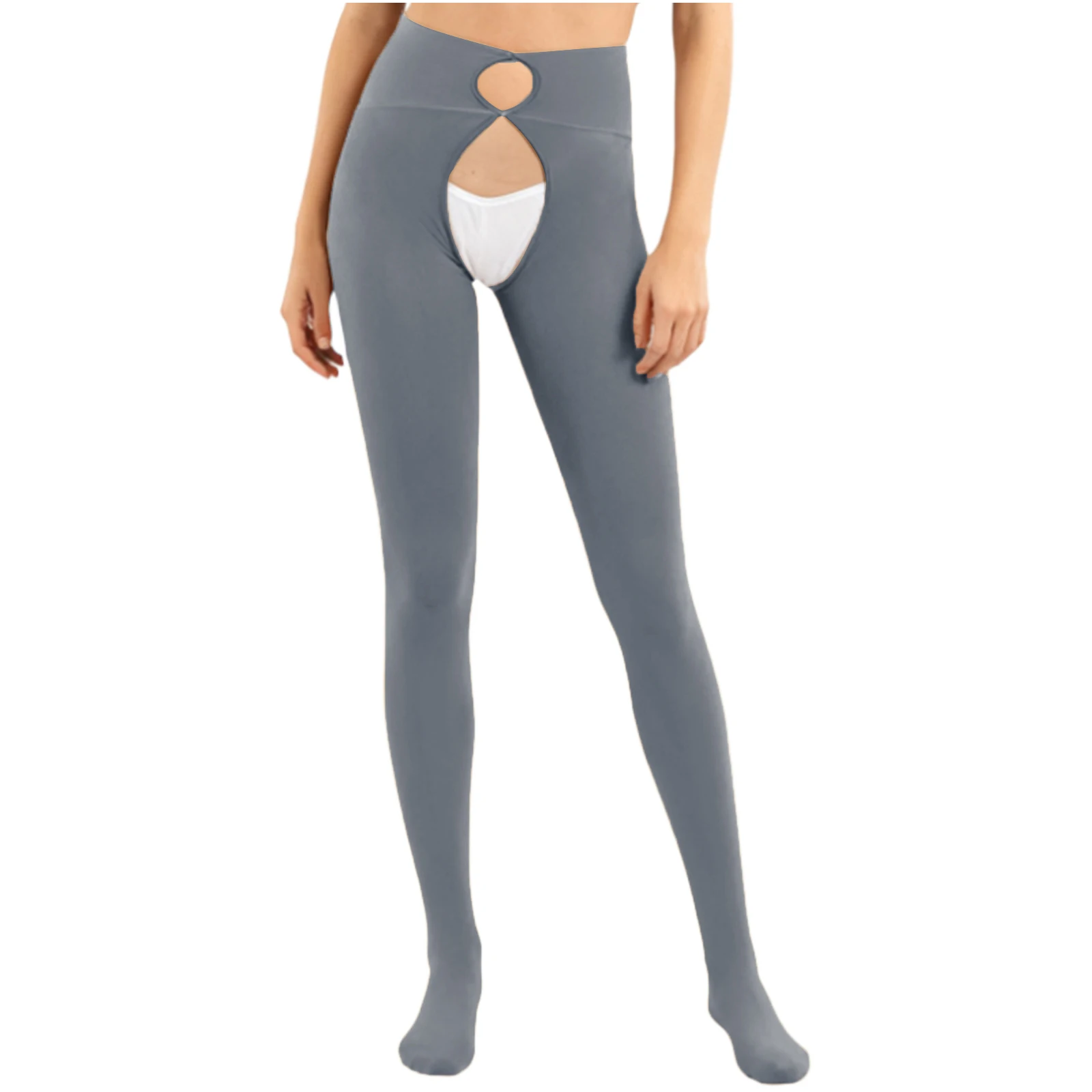 

Женские утолщенные бесшовные чулки с открытой промежностью, эластичные колготки на ногах для нижнего белья, эротические соблазнительные леггинсы