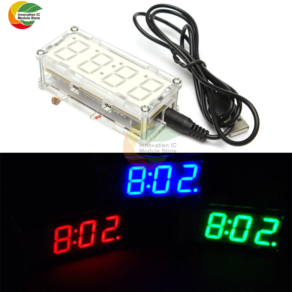 LED Display Electronic Clock Module DIY Kit Electronic Clock Making Kit DIY Electronic Clock 51 SCM Digital Clock Parts Module