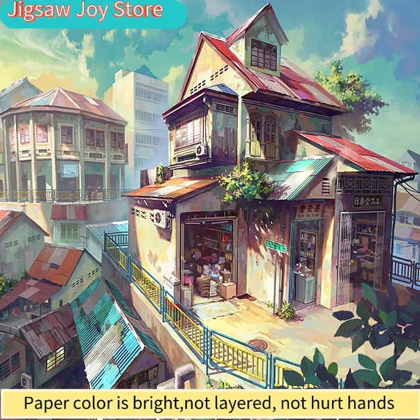 

75*50cm 1000PCS Paper Jigsaw Puzzle Fairytale Town Adult Stress Relief Children Educational Entertainment Toys Christmas Gift