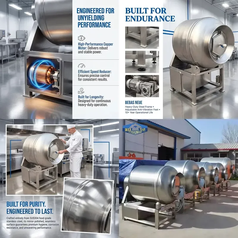 for Super High Durability Industrial Vacuum Drum Curing Machine High Performance Meat Curing Equipment