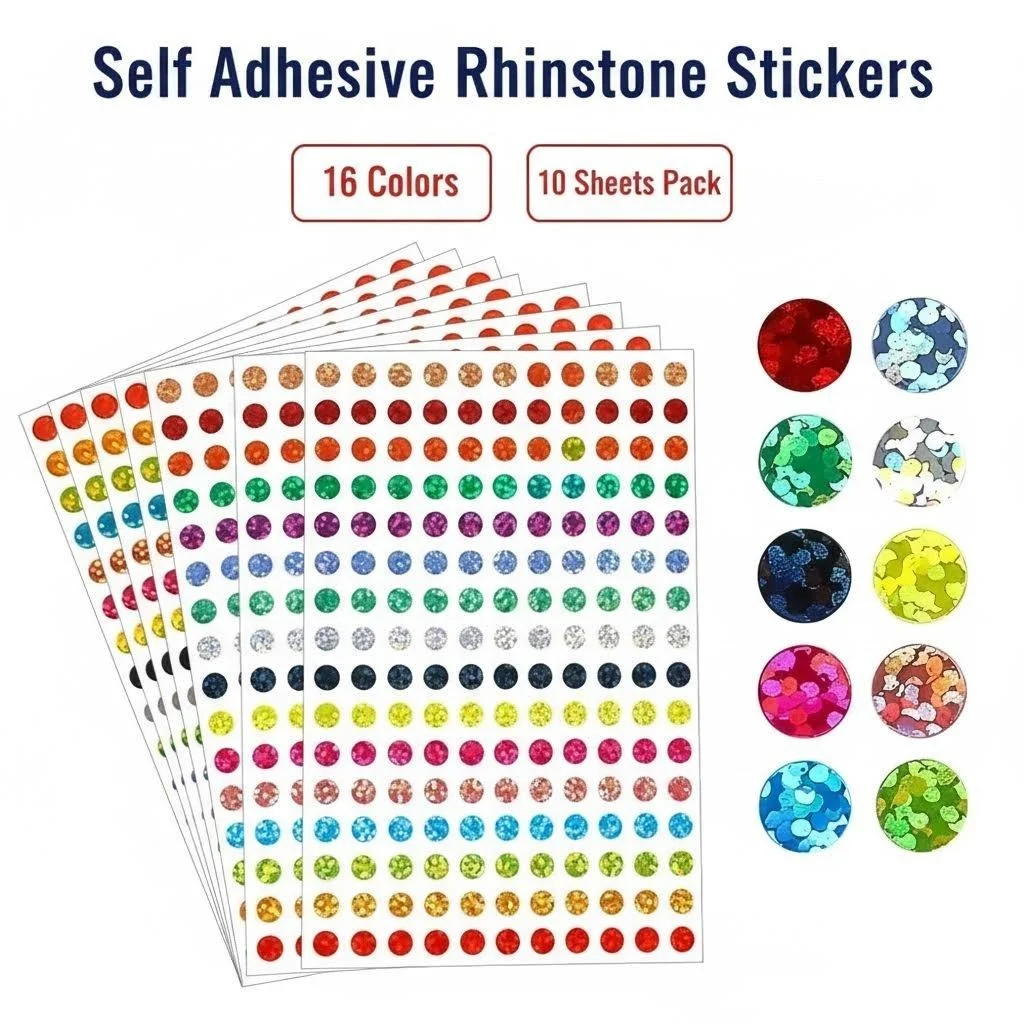 1760 Color Coded Labels Laser Shiny Dot Stickers 0.6cm Dot Labels, 16 Color Styles of Color Coded Label Stickers for Office