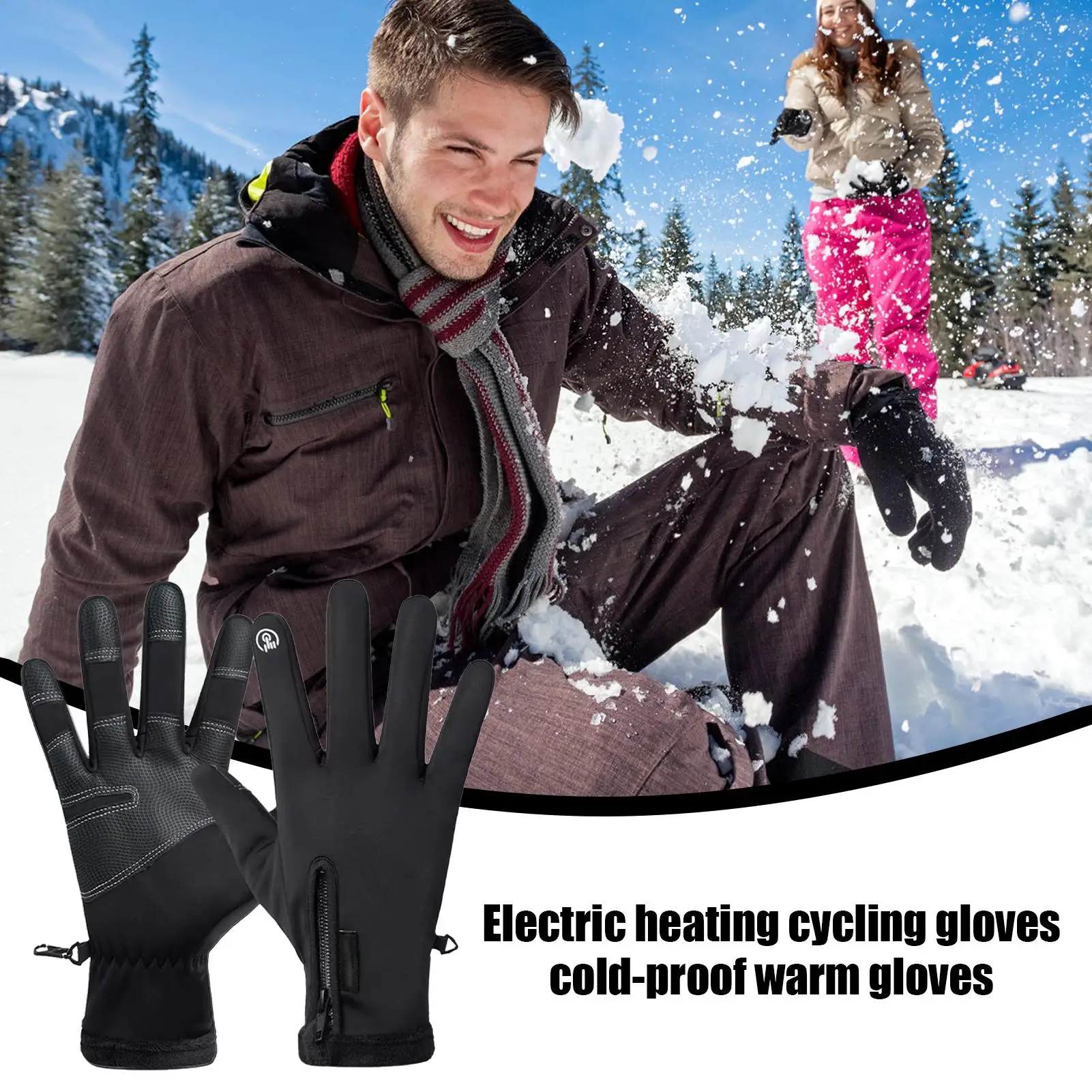 Gants chauffants longue durée 3 modes réglables et respirants chauffe-mains gants électriques à doigt complet pour le travail ski randonnée en plein air