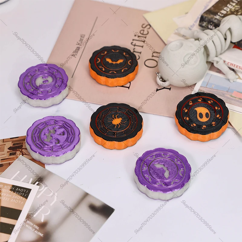 Fidget Spinner de Halloween con estampado 3D, bola giratoria de juguete, giroscopio Universal en forma de O, rotación infinita por gravedad, descompresión