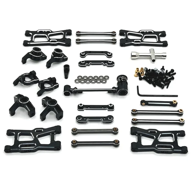 RC Car Metal Atualização Peças Kit, Braço Swing, Pull Rod, Anel de direção, Componentes Cup, Servo Arm, JJRC C8803, WLtoys Rlaarlo, 1:14, 1:12