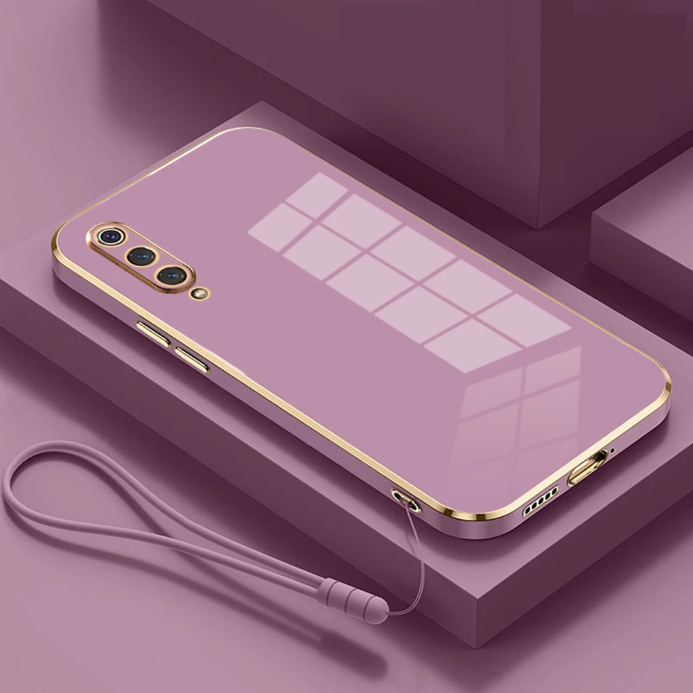 For Xiaomi Mi 9 Case Luxury Square Plating Xiaomi 9 Pro Phone Case Mi 9 Pro mi9 Pro ShockProof Soft Silicone Back Cover  Fundas