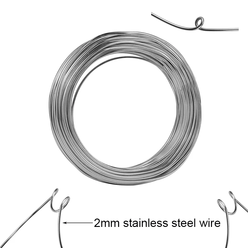 304 fio de aço inoxidável, único fio de amarração, prevenção de ferrugem, aço macio e duro, 0.02-3mm diâmetro, 1-100m