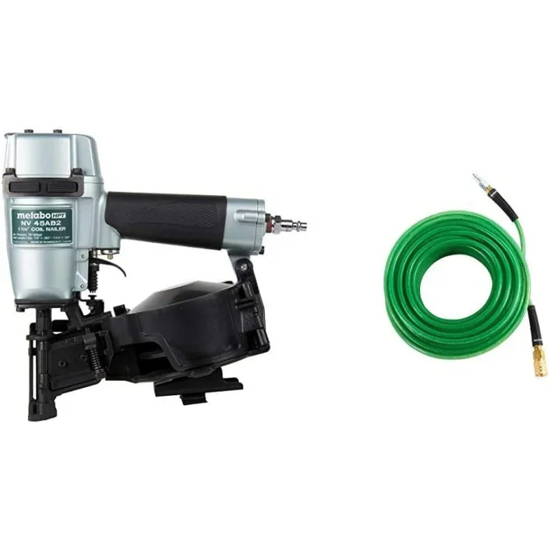 Metabo HPT NV45AB2 Roofing Nailer with Air Hose 1/4x100'