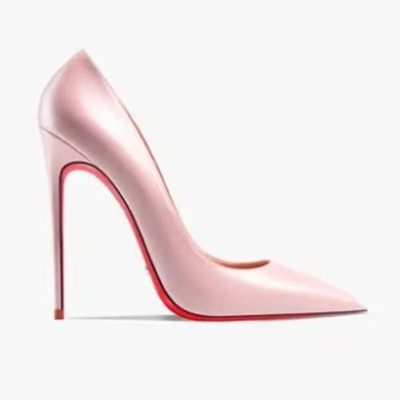 HLTINO 2025 new Sexy Women Red Bottom Shoes Ladies Thin Heel Matte Finish High Heeled Shoes for Autumn Spring Daily