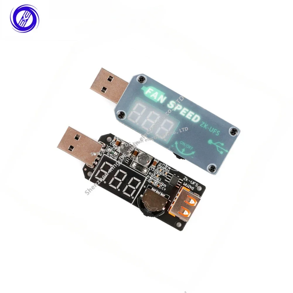 ZK-UFS USB Fan Governor Timer LED Dimming Module 5V 5W Voltage Adjustable Speed Controller For Office Car Student Dormitory