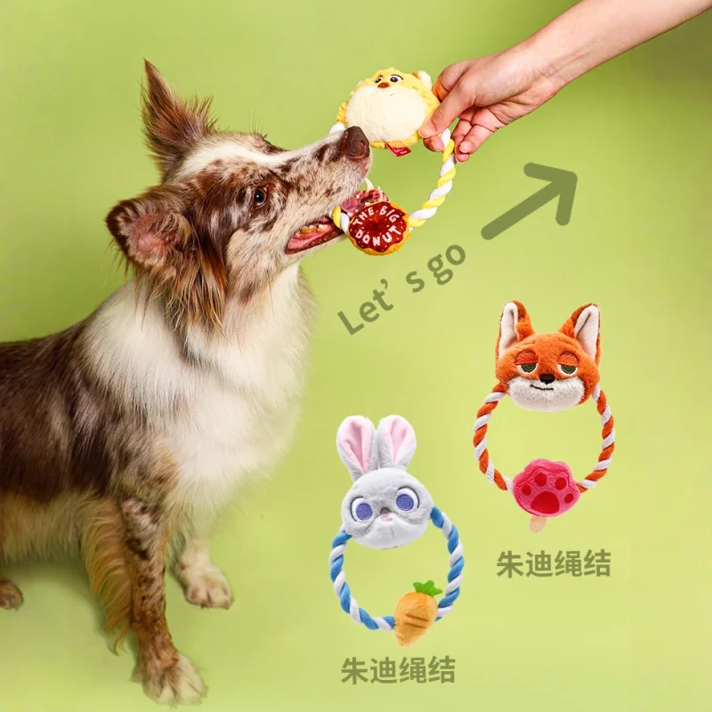 

【Dog Toy】Gigwi Zootopia Judy & Nick Squeaky Crinkle Rope Interactive Chewing And Molar Exercise Ideal Pet Gift For Small Dogs