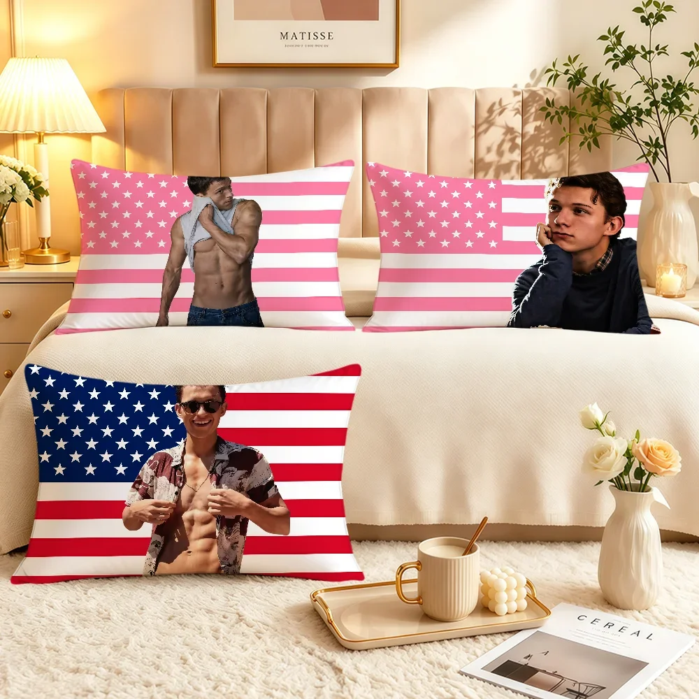 Actor T-Tom H-Holland Cushion Cover Soft Rectangle Pillowcover Home Sofa Living Room Decor Dorm Bedside Hogar Pillowcase Gift