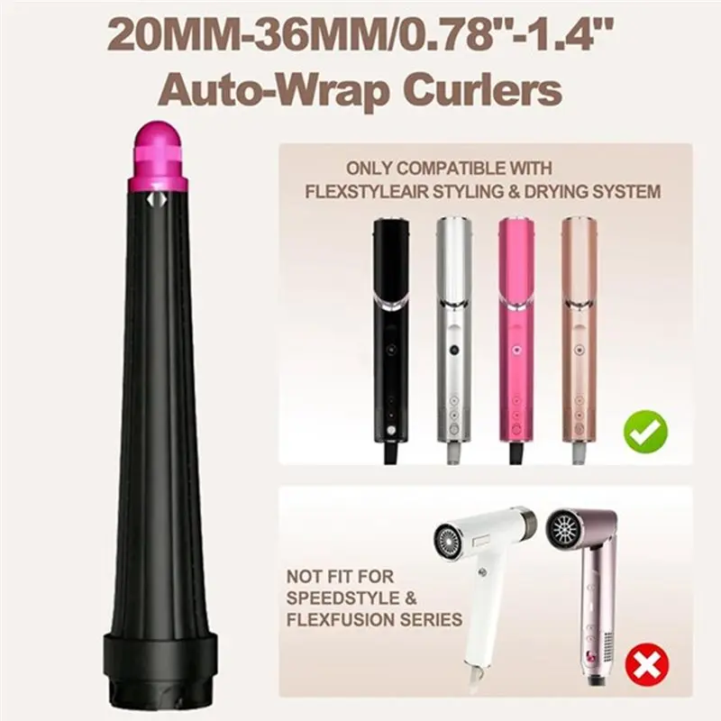 【SOLO TODAY】 Per Shark Flexstyle Ferro arricciacapelli Set di spazzole leviganti Barili conici e ferro arricciacapelli lungo Onda strutturata Capelli lisci St