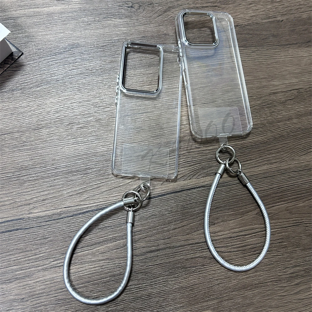 حافظة Mi 14T من الكروم بأزرار شفافة ناعمة من البولي يوريثان الحراري لهاتف Xiaomi 13T Pro 11 Lite 12 14 15 كابا مع حزام يد من جلد البولي يوريثان #3