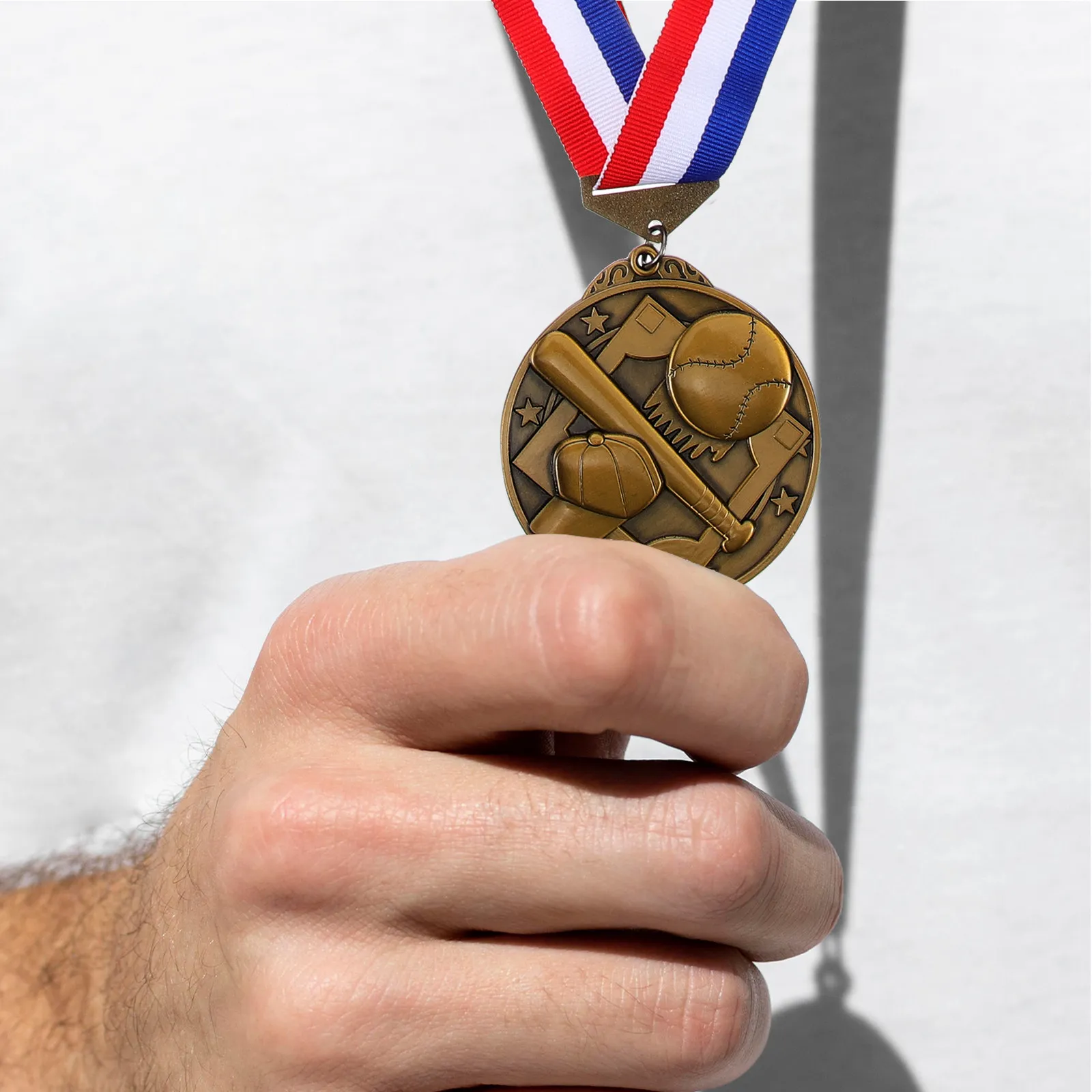 Médaille de baseball délicate en alliage de zinc, médaille ronde pour la reconnaissance, l'encouragement, les compétitions sportives, les fêtes, médailles décoratives